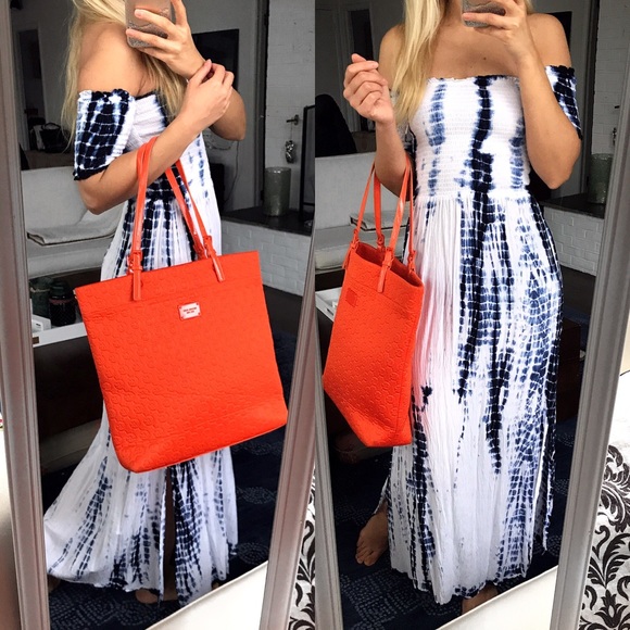 LAST ONE‼️S/XS Blue Tie-dye Strapless Maxi Dress ! - Picture 4 of 8